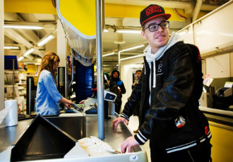 Kim Vornanen, 15, was pictured shopping at an S-market in central Helsinki on Tuesday.