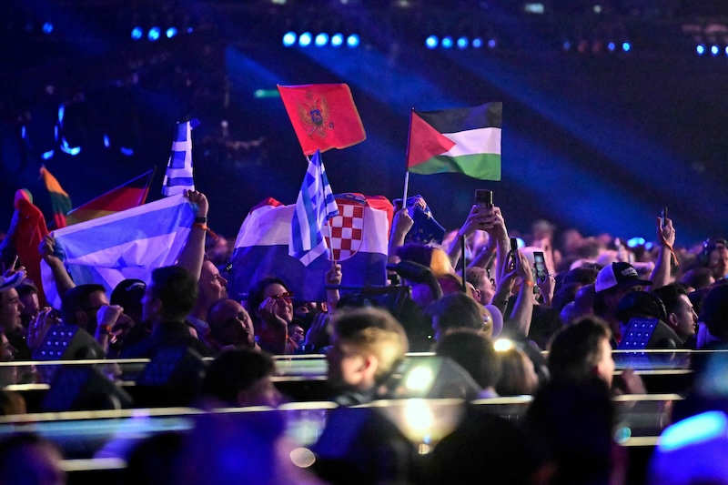 Protesters removed during Israel’s Eurovision semi-final performance